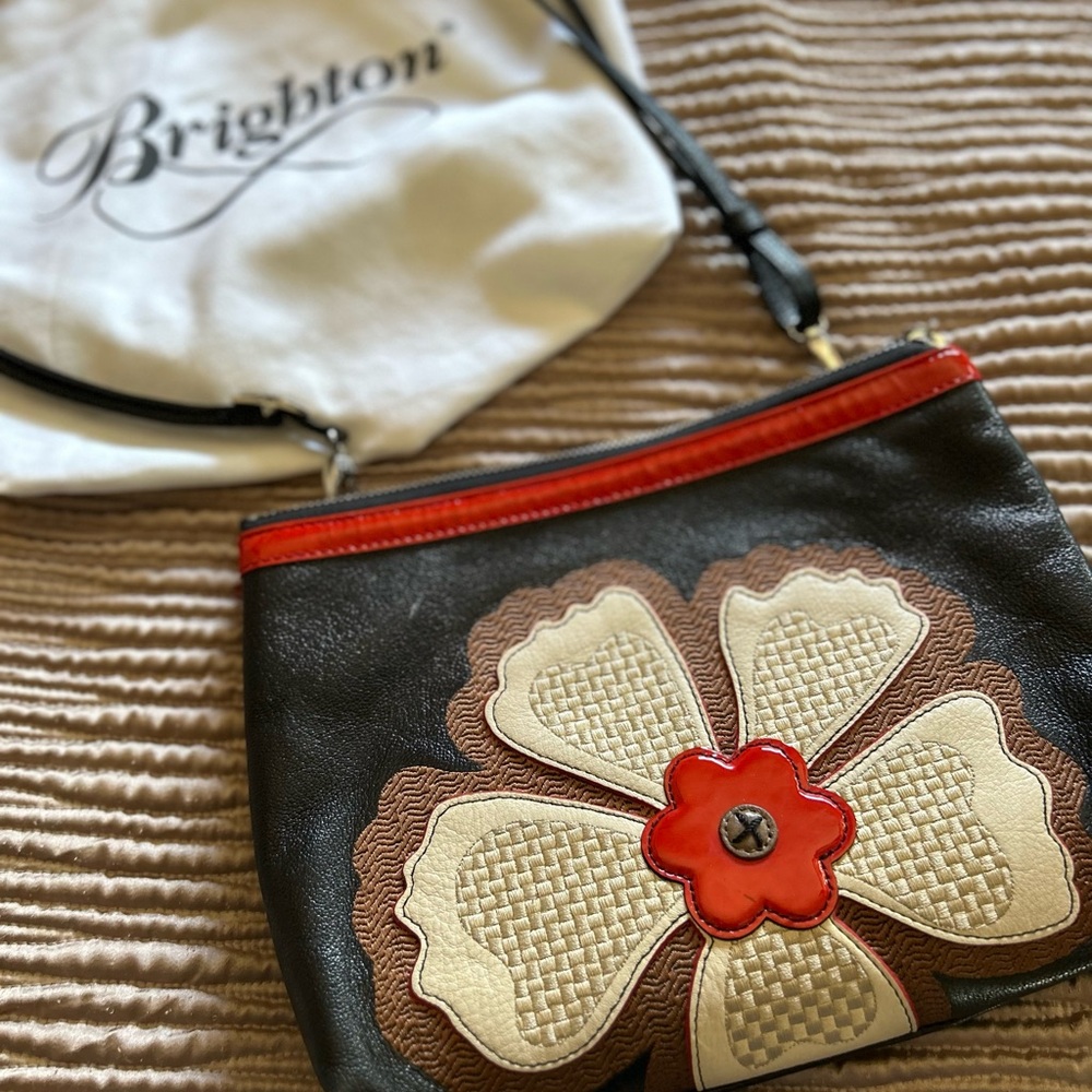 Black, leather Brighton purse